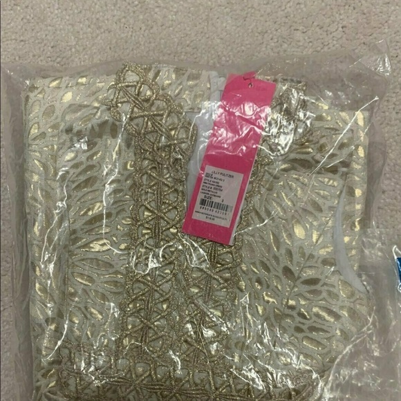 NWT Lilly Pulitzer Holiday Gold Dress Toddler - Picture 3 of 3